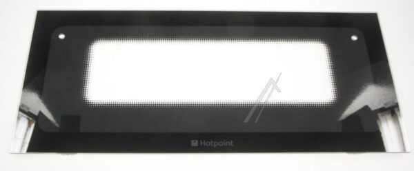 WHIRLPOOL/INDESIT DOOR GLASS, OVEN, BLACK