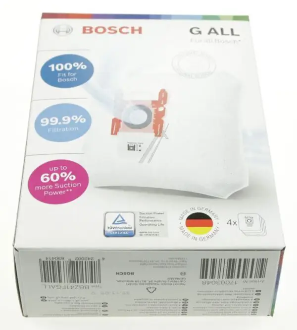 Bosch Siemens Vacuum Cleaner Bags BBZ41FGALL GALLV, Pack of 4
