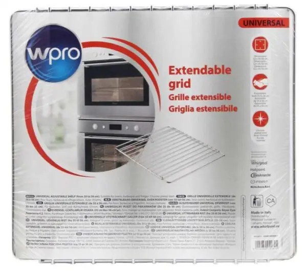 Whirlpool Indesit Universal Adjustable Chrome Oven Shelf, 32 x 35/56cm