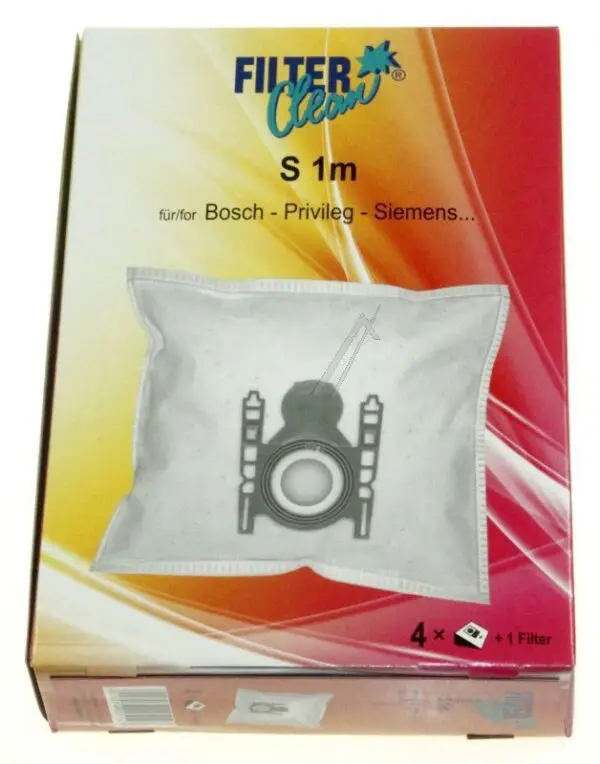 Filterclean S1M Paper Dust Bags, Pack of 4 plus Filter FL0027K
