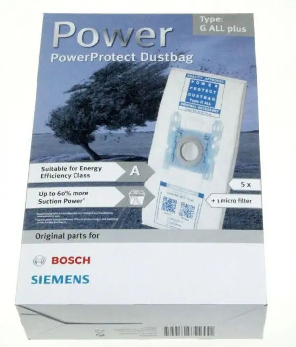 Bosch Siemens Type G All Plus Dust Bags with Microfilter, Pack of 5 00577549