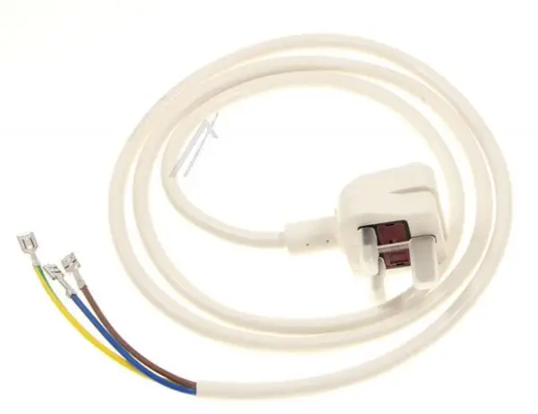 Whirlpool Indesit Mains Cable and Plug, 1.6 m, Black 488000511286
