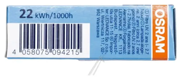 Osram Halogen Lamp, 20W 12V G4 64425 S