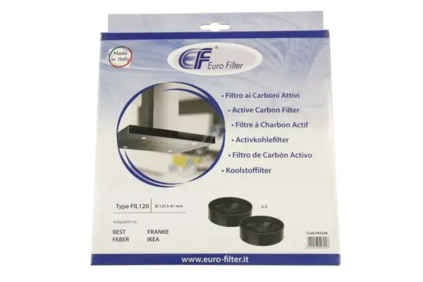 Eurofilter Cooker Hood Active Carbon Filter for Ikea Nyttig FIL 120, Pack of 2 904.213.36