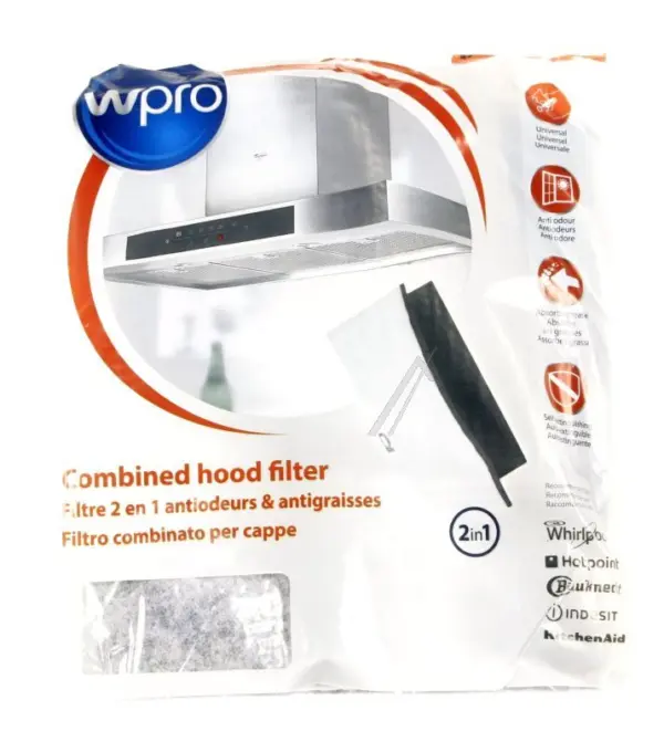 Whirlpool Indesit Universal Grease and Carbon Filter, 2 in 1, 470 x 570 mm 484000008524