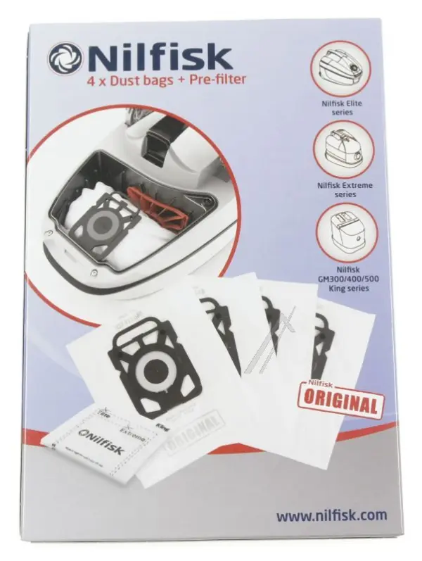 Nilfisk Standard Dust Bags for Hygiene Extreme Elite King, Pack of 4 107412688