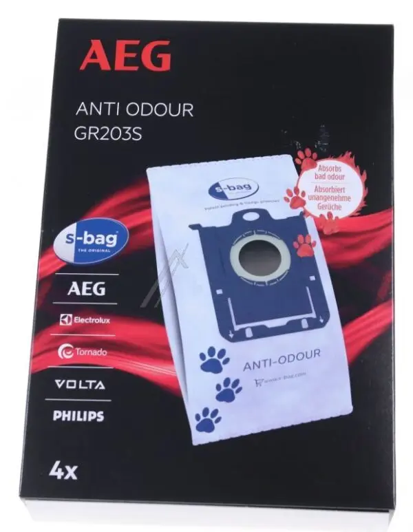 Electrolux AEG GR203S Anti-Odour Dust Bags, Pack of 4 9001684753