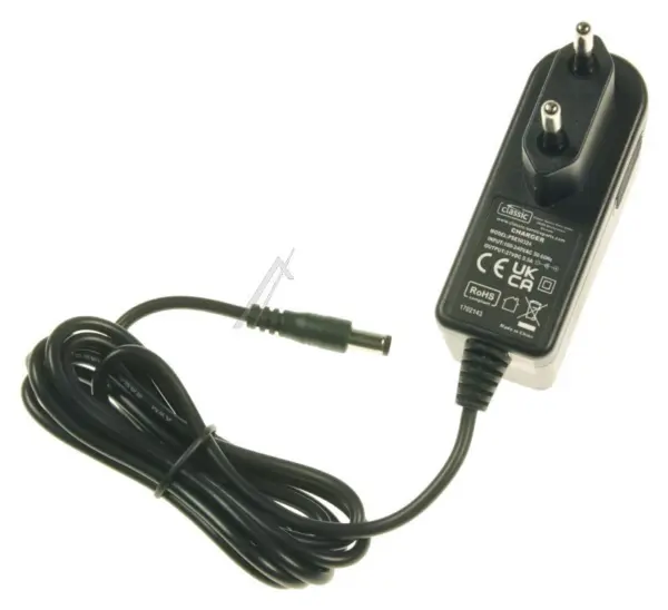 Plug-In Power Supply for Various Battery Vacuum Cleaners, 27V 0.5A, EU Plug PSE50324