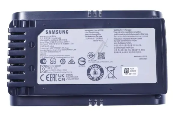Samsung Replacement Battery for Jet 75E, Jet 65 and Jet 60, Black VCA-SBTA60/VT